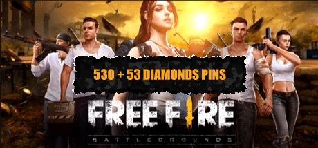 Free Fire Game Card Prepaga 530 + 53 Diamantes